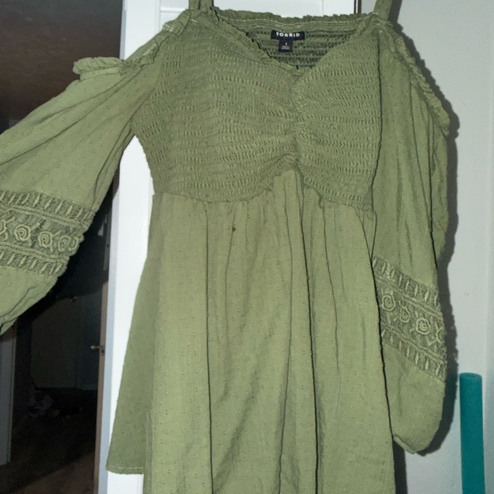 Torrid Olive Green Smocked top